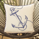 Anchor Single Nautical Coastal Decorative Throw Pillow Cover 18" in. x 18" in. Square 