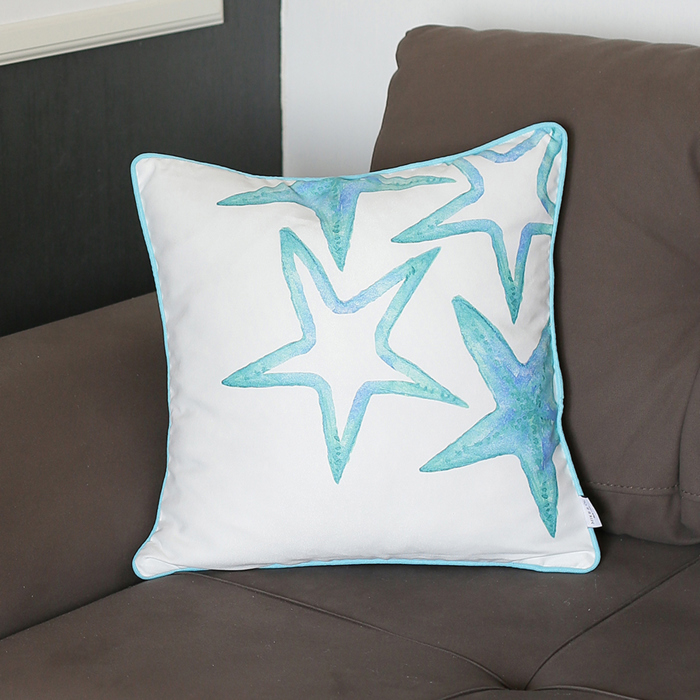 Nautical Coastal Decorative Throw Pillow Cover 18" in. x 18" in. Square 