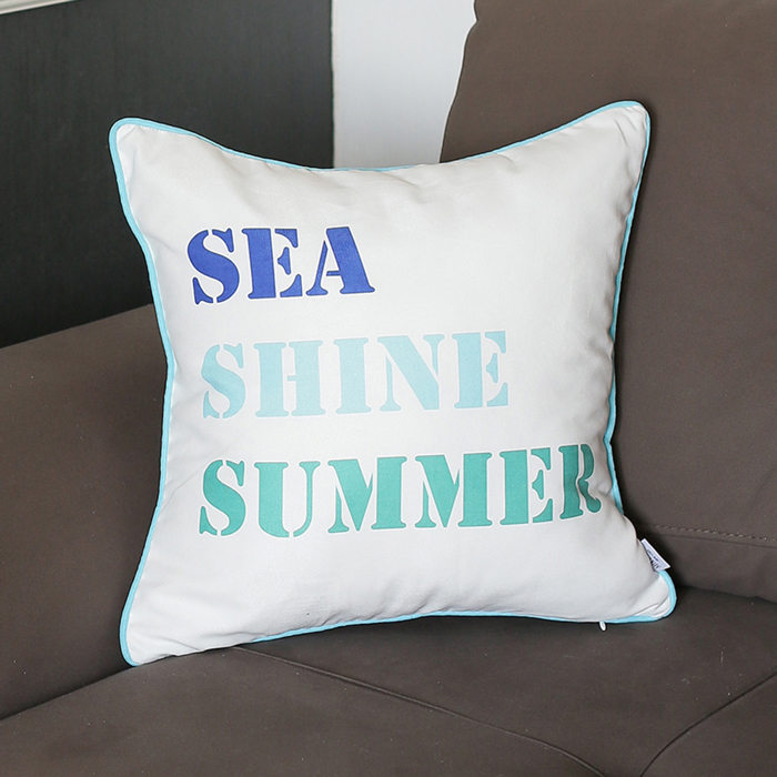 Nautical Coastal Decorative Throw Pillow Cover 18" in. x 18" in. Square 