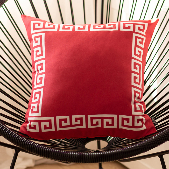 Decorative Throw Pillow Cover Greek Key Square & Lumbar for Couch, Bedding