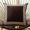 Black, White - 18x18 Single Decorative Throw Pillow Cover Greek Key Square & Lumbar for Couch, Bedding