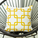 Square 18" x 18" Yellow & White Decorative Geometric Single Throw Pillow Cover 18" in. x 18" in. Square for Couch, Bedding