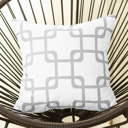 Square 18" x 18" Gray & White Decorative Geometric Single Throw Pillow Cover 18" in. x 18" in. Square for Couch, Bedding