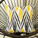 Black & Yellow Geometric Decorative Throw Pillow Cover 18" in. x 18" in.  Square for Couch, Bedding