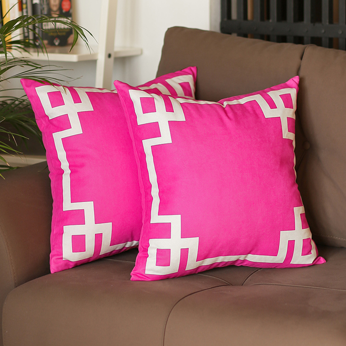 Decorative Geometric Set of 2 Throw Pillow Cover for Couch, Bedding
