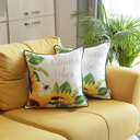 Design 1 2-piece Decorative Fall Thanksgiving Throw Pillow Cover Sunflowers 18" x 18" Lumbar & Square for Couch, Bedding