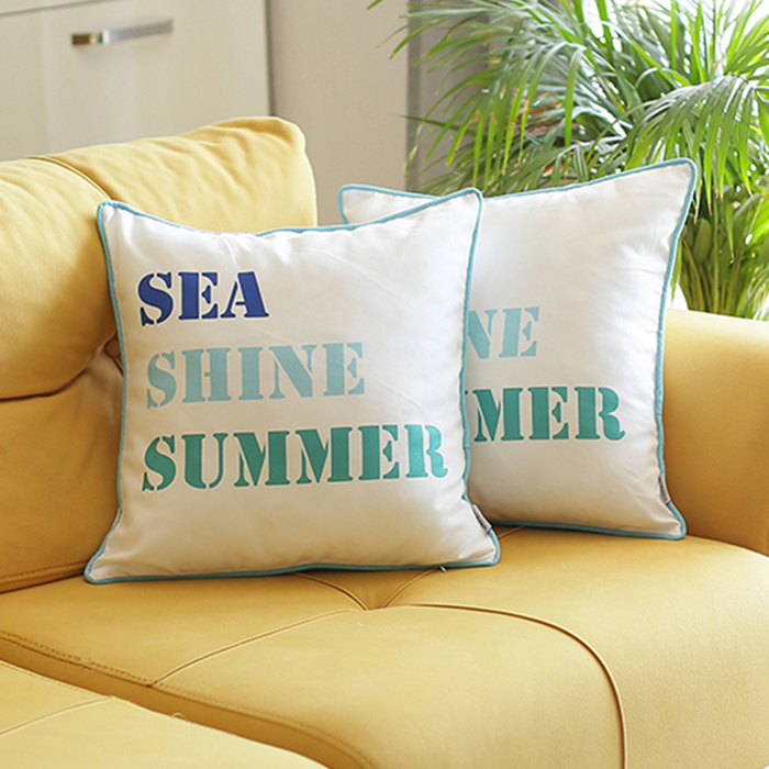 Nautical Coastal Decorative Throw Pillow Cover 18" in. x 18" in. Square 