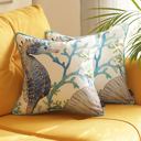 Seahorse 2-piece Nautical Coastal Decorative Throw Pillow Cover 18" in. x 18" in. Square 