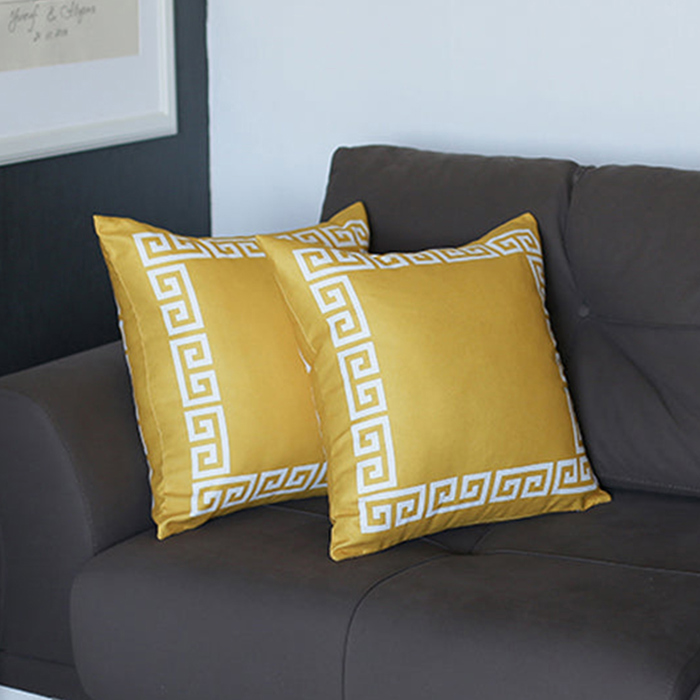 Decorative Throw Pillow Cover Greek Key Square & Lumbar for Couch, Bedding