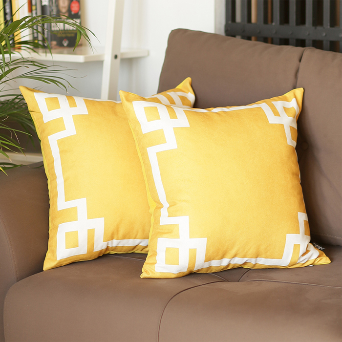 Decorative Geometric Set of 2 Throw Pillow Cover for Couch, Bedding