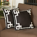 Square 18" x 18" Black & White Decorative Geometric Set of 2 Throw Pillow Cover for Couch, Bedding