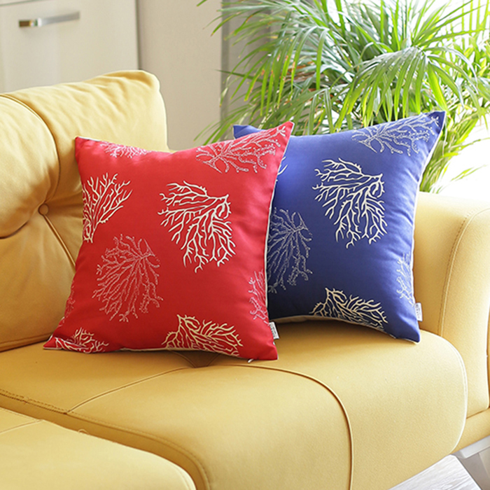 Nautical Coastal Reef Decorative Single Throw Pillow Cover 18" in. x 18" in. Square