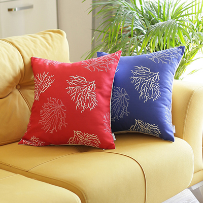 Nautical Coastal Reef Decorative Single Throw Pillow Cover 18" in. x 18" in. Square