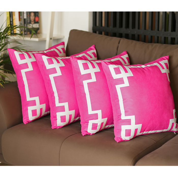 Decorative Geometric Set of 4 Throw Pillow Cover for Couch, Bedding