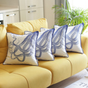 Octopus 4-piece Nautical Coastal Decorative Throw Pillow Cover 18" in. x 18" in. Square 