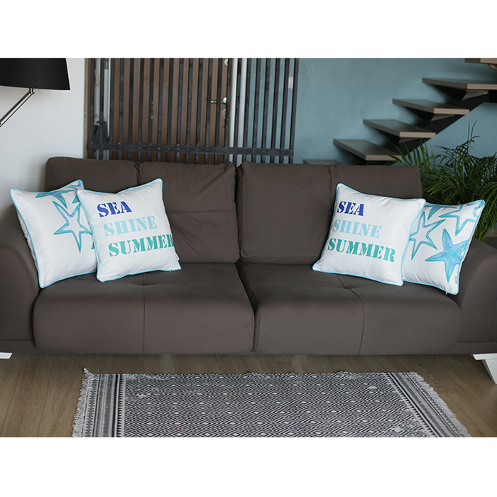 Nautical Coastal Decorative Sets of Throw Pillow Covers 18" in. x 18" in. Square