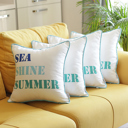 Sea Shine 4-piece Nautical Coastal Decorative Throw Pillow Cover 18" in. x 18" in. Square 