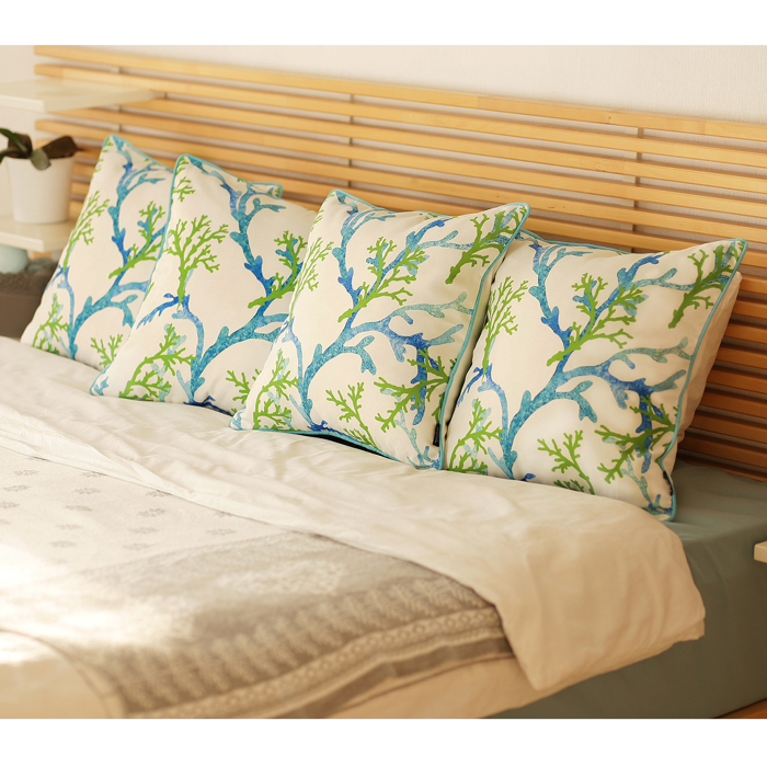 Nautical Coastal Decorative Throw Pillow Cover 18" in. x 18" in. Square 