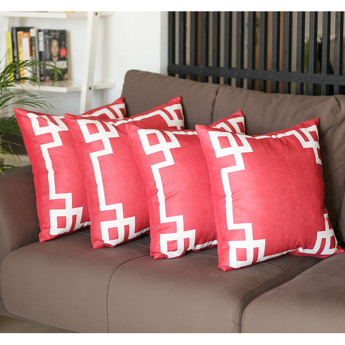 Decorative Geometric Set of 4 Throw Pillow Cover for Couch, Bedding