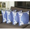 Square 18" x 18" Blue & White Decorative Geometric Set of 4 Throw Pillow Cover for Couch, Bedding