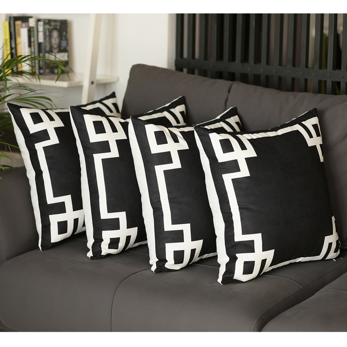 Decorative Geometric Set of 4 Throw Pillow Cover for Couch, Bedding