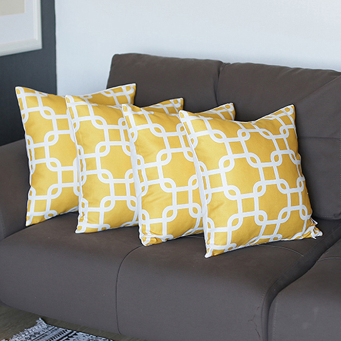 Nautical Geometric Decorative Throw Pillow Cover 18" in. x 18" in. Square