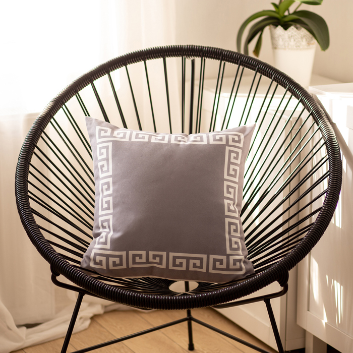 Decorative Throw Pillow Cover Greek Key Square & Lumbar for Couch, Bedding