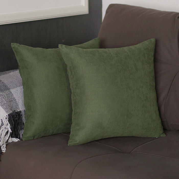 Honey Set of 2 Decorative Throw Pillow Cover Solid Color Lumbar & Square Pillowcase for Couch, Bedding
