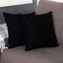 Black 20X20" Honey Set of 2 Decorative Throw Pillow Cover Solid Color Lumbar & Square Pillowcase for Couch, Bedding