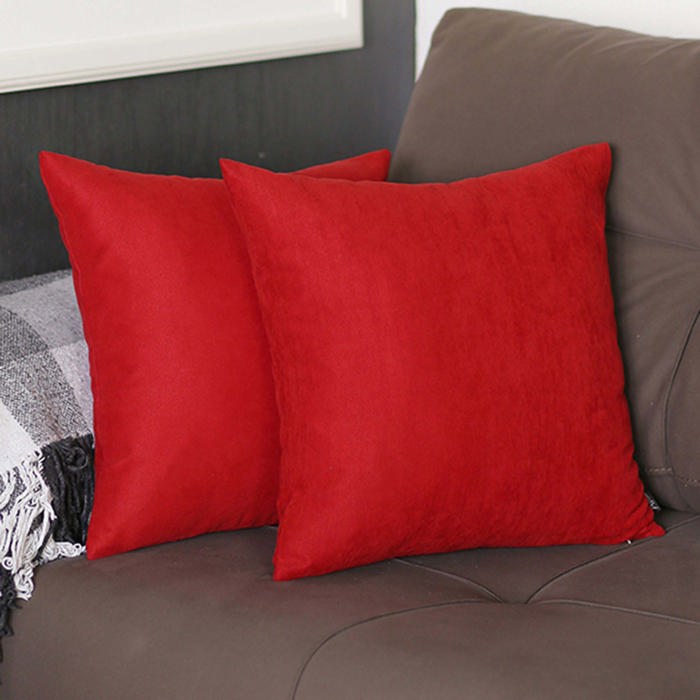 Honey Set of 2 Decorative Throw Pillow Cover Solid Color Lumbar & Square Pillowcase for Couch, Bedding