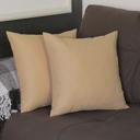 Beige 20X20" Honey Set of 2 Decorative Throw Pillow Cover Solid Color Lumbar & Square Pillowcase for Couch, Bedding