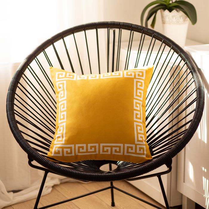 Decorative Throw Pillow Cover Greek Key Square & Lumbar for Couch, Bedding