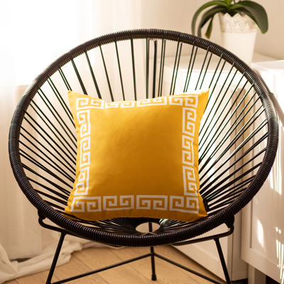 Decorative Throw Pillow Cover Greek Key Square & Lumbar for Couch, Bedding