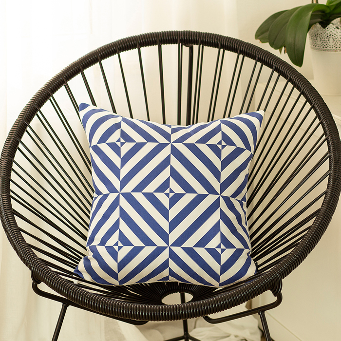 Decorative Geometric Diagonal Single Throw Pillow Cover 18" in. x 18" in. Square for Couch, Bedding