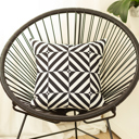 Square 18" x 18" Black, White Decorative Geometric Diagonal Single Throw Pillow Cover 18" in. x 18" in. Square for Couch, Bedding