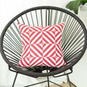 Square 18" x 18" Red, White Decorative Geometric Diagonal Single Throw Pillow Cover 18" in. x 18" in. Square for Couch, Bedding