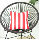 Red Single Decorative Geometric Stripe Throw Pillow Cover 18" in. x 18" in. Square for Couch, Bedding