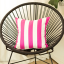 Pink Single Decorative Geometric Stripe Throw Pillow Cover 18" in. x 18" in. Square for Couch, Bedding