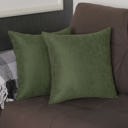 Fern Green 18X18" Honey Set of 2 Decorative Throw Pillow Cover Solid Color Lumbar & Square Pillowcase for Couch, Bedding