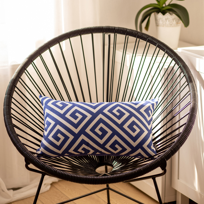 Decorative Throw Pillow Cover Greek Key Square & Lumbar for Couch, Bedding