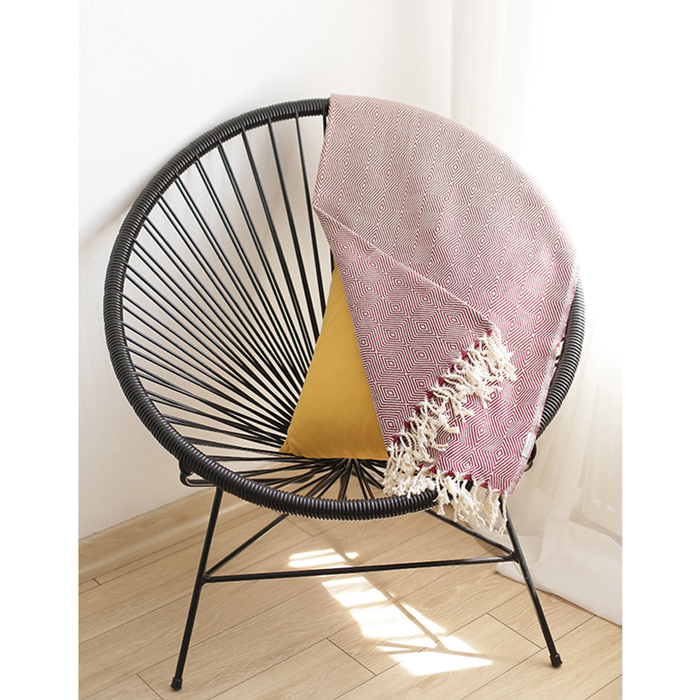 Handwoven Throw Blanket 40" x 70" Turkish Cotton 100% with Tassels for Couch, Sofa, Bedding