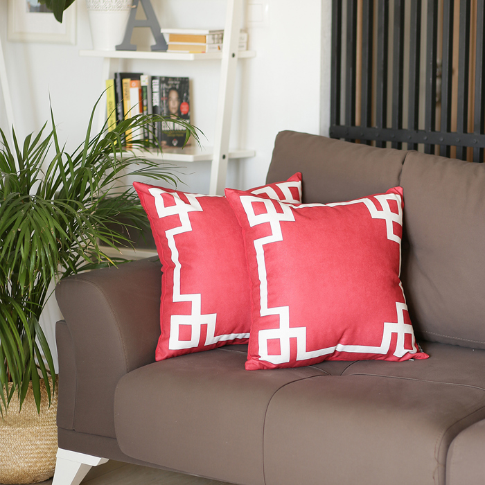 Decorative Geometric Set of 2 Throw Pillow Cover for Couch, Bedding