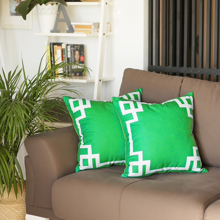 Decorative Geometric Set of 2 Throw Pillow Cover for Couch, Bedding