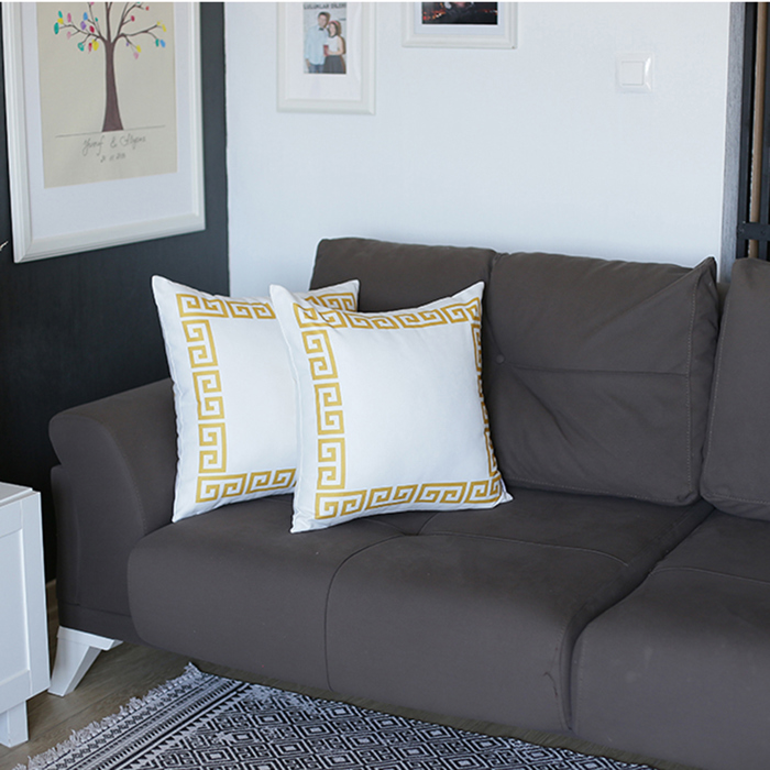 Decorative Throw Pillow Cover Greek Key Square & Lumbar for Couch, Bedding
