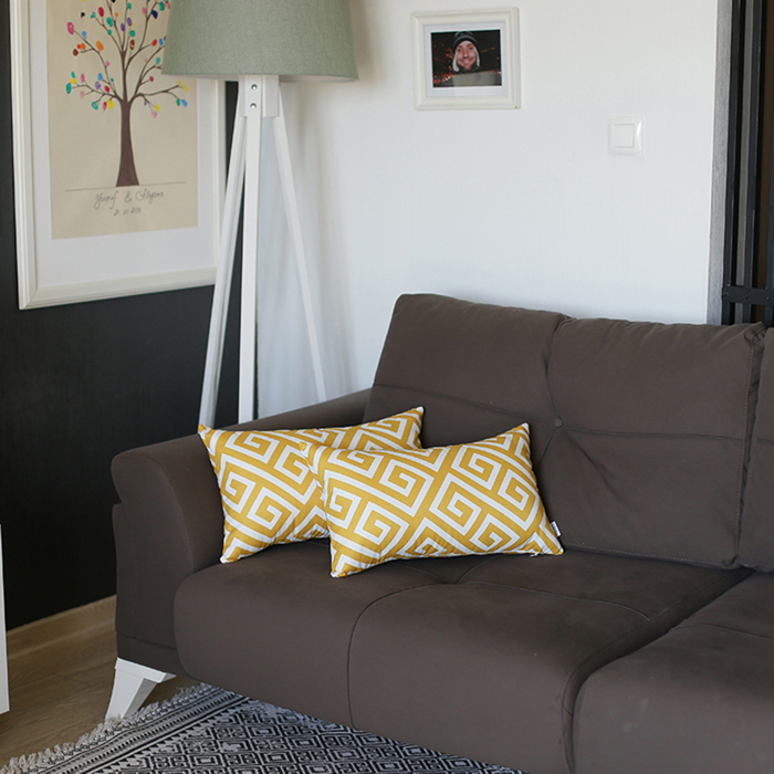 Decorative Throw Pillow Cover Greek Key Square & Lumbar for Couch, Bedding