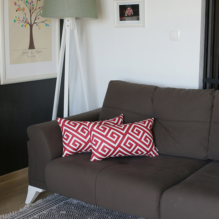 Decorative Throw Pillow Cover Greek Key Square & Lumbar for Couch, Bedding