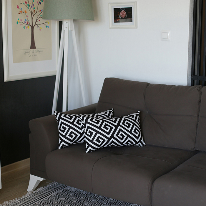 Decorative Throw Pillow Cover Greek Key Square & Lumbar for Couch, Bedding