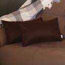 Brown 12X20" Honey Set of 2 Decorative Throw Pillow Cover Solid Color Lumbar & Square Pillowcase for Couch, Bedding