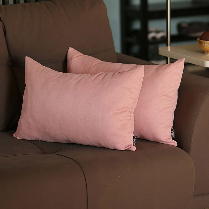 Honey Set of 2 Decorative Throw Pillow Cover Solid Color Lumbar & Square Pillowcase for Couch, Bedding