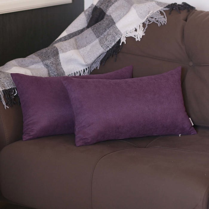 Honey Set of 2 Decorative Throw Pillow Cover Solid Color Lumbar & Square Pillowcase for Couch, Bedding